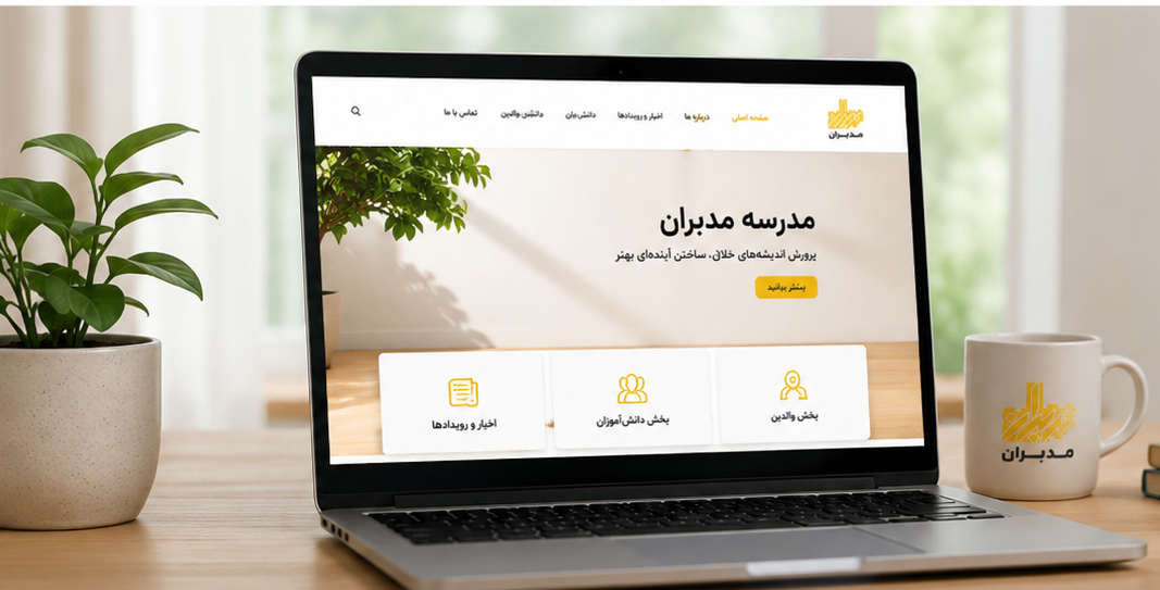 راه‌اندازی وب‌سایت رسمی مدرسه مدبران